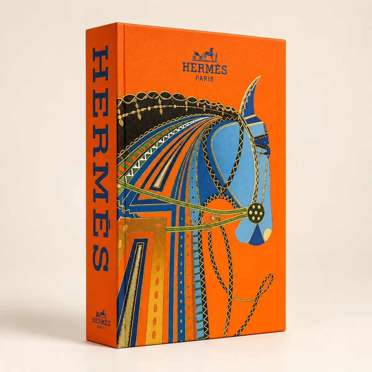 02-faux-livre-hermes-orange Faux Livre Décoratif Hermès Orange – Image 1