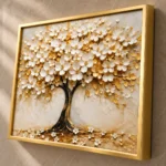 Cache-Disjoncteur Arbre Fleuri Blanc & Or – Image 4