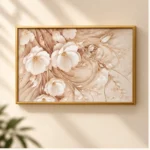 Cache-Disjoncteur 3D Fleurs Beiges Dorées Éthérées – Image 2