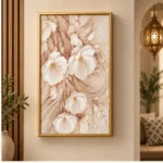 Cache-Disjoncteur 3D Fleurs Beiges Dorées Éthérées
