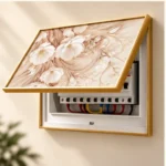 Cache-Disjoncteur 3D Fleurs Beiges Dorées Éthérées – Image 3