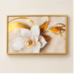 Cache-Disjoncteur 3D Magnolia Blanc & Or – Image 2