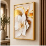 Cache-Disjoncteur 3D Magnolia Blanc & Or