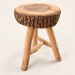 Tabouret Rond en Bois Naturel – Image 2