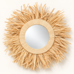 Miroir Soleil en Raphia Naturel – Image 2