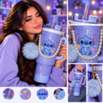 Gobelet isotherme strass Stitch — Perles et pompon – Image 3