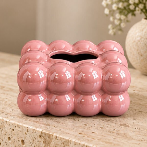 Boîte à mouchoirs Bulles rose