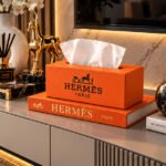 Pack Équestre orange : boîte à mouchoirs et faux livre – Image 2