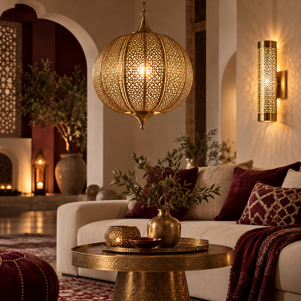 Éclairage décoratif élégant pour intérieur marocain