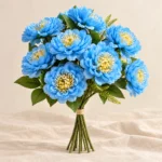Bouquet de pivoines bleues artificielles – Image 2