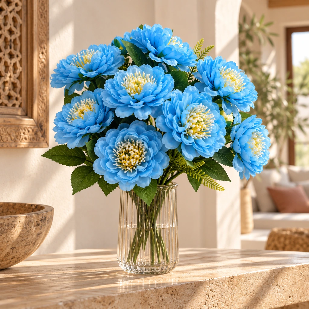 decoria-espace-vert-20261010-07-c1-2 Bouquet de pivoines bleues artificielles – Image 1