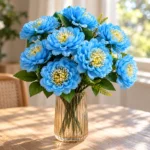 Bouquet de pivoines bleues artificielles – Image 3
