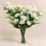 Bouquet d'œillets blancs artificiels – Image 2