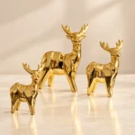 Trio de cerfs décoratifs dorés debout — Modèle 2 – Image 2