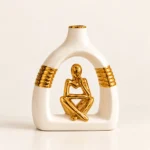 Vases à figurines méditation — Blanc et or – Image 4