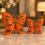 Duo de papillons décoratifs — Orange et or – Image 3