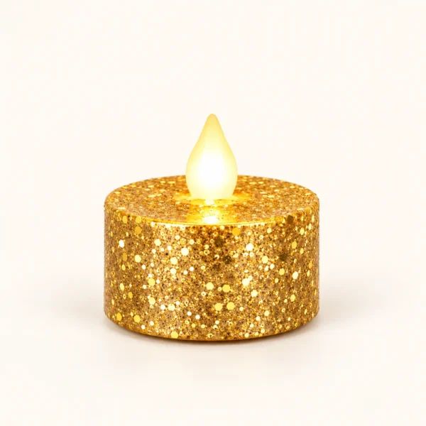 Bougies LED pailletées — Boîte de 24 — Or