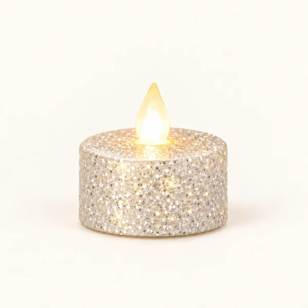 Bougies LED pailletées — Boîte de 24 — Blanc