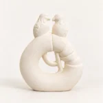 Vase sculpture anneau et duo d’oiseaux — Blanc – Image 2
