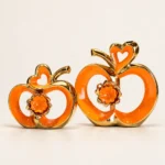 Vases ajourés orange et or — Fleurs et cœurs – Image 2