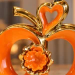 Vases ajourés orange et or — Fleurs et cœurs – Image 3