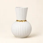 Vases cannelés blanc et or — Trio – Image 5