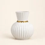 Vases cannelés blanc et or — Trio – Image 6