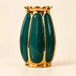 Vases cannelés vert et or — Duo – Image 4
